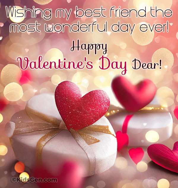 A Valentine's Day message card for best friend