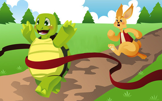 The race between the tortoise and the hare