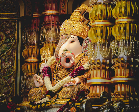 Lord Ganesha in a temple