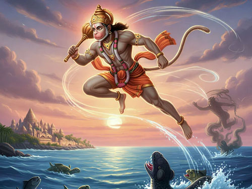 Hanuman Crosses the Sea: A Tale of Devotion and Courage