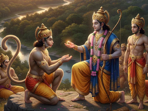 Hanuman Returns to Rama: A Tale of Devotion and Heroism