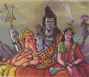 Shiva, Parvata and Ganesha