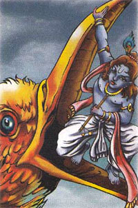 Lord Krishna killing Bakasura