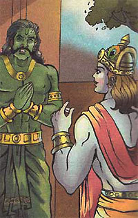 Krishna fighting with demon Banasura