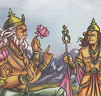 Indra consulting Lord Brahma