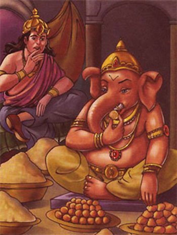 Kubera and Ganesha