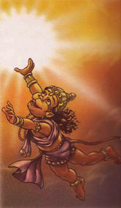 Hanuman trying to eat Sun