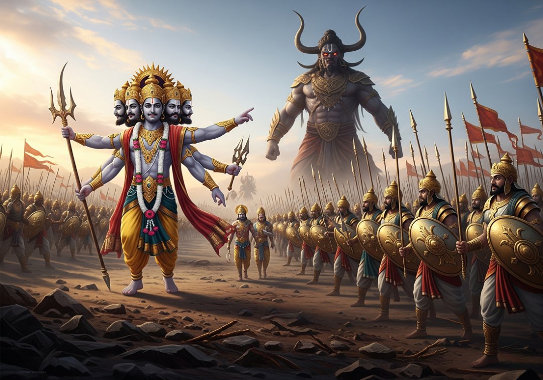 Battle between Kartikeya and Taraka