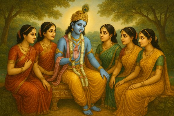 Lord Krishna married five queens, as narrated in the Bhagavata Purana