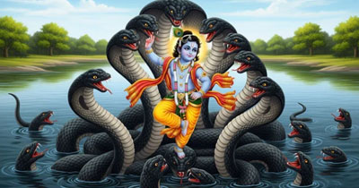 Krishna and Kaliya: The Vanquished Serpent
