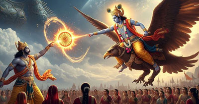 Krishna and Bhaumasura