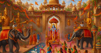 Krishna at Indraprashtha