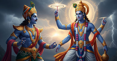 Paundraka Challenges Krishna