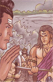 Shiva giving the Pashupatastra