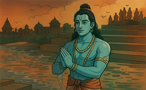 Lord Rama stepped into the Saryu river - Story from Ramayana