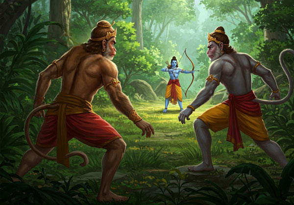 Lord Rama, Sugreeva and Bali