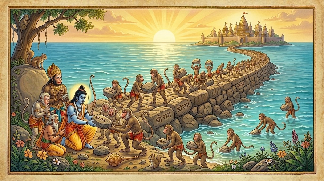 Lord Rama and Sea God - Story from Ramayana