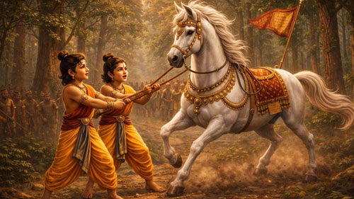 Luv and Kush and the White Horse - A Story of Courage