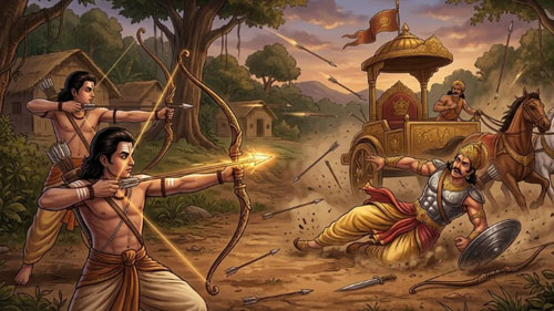 Luv and Kush Fight Lakshmana - A Story of Courage and Strength