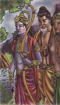 Rama and Laxmana with sage Vishmitra