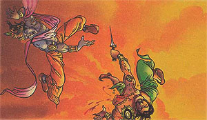 Krishna killing evil Salva
