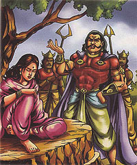 Sita and Ravana in Lanka