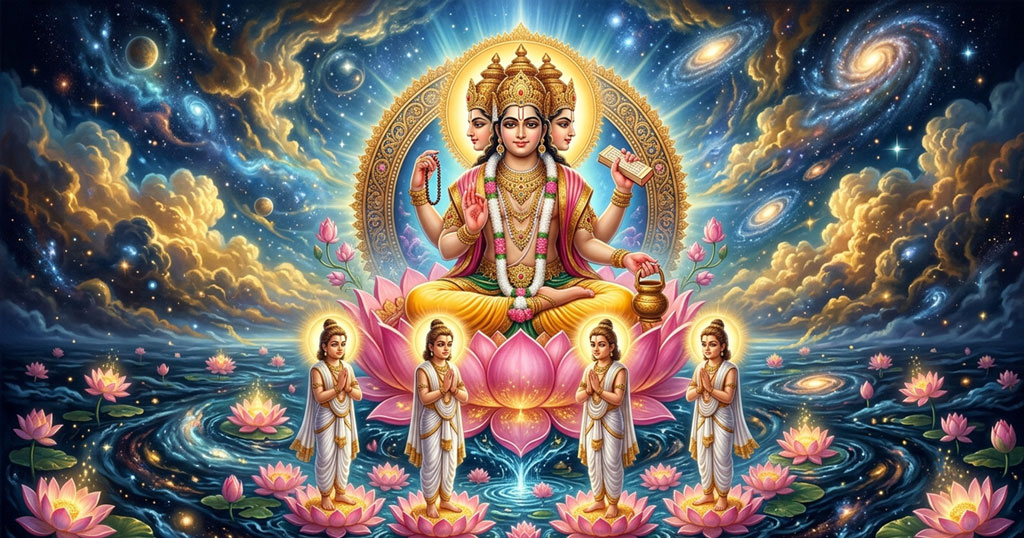 Lord Brahma creates the four Kumaras &ndash; Sanaka, Sanandana, Sanatana, and Sanatkumara&ndash;at the beginning of creation in the Shiva Purana.