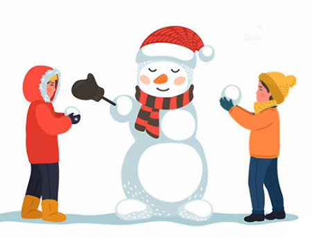 A Piece of Pie - older boys making snowman