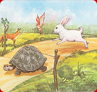tortoise finishing the race before the rabbit