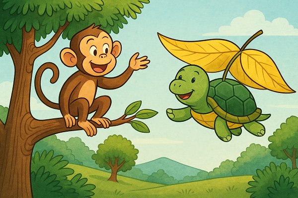 The Flying Tortoise - Fun Moral Story for Kids