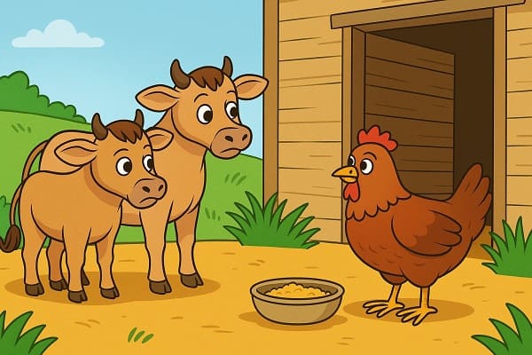 The Two Calves and the Chicken - A Fable on Gratitude Over Envy