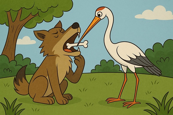 The Wolf and the Crane - Aesop's Fable on Gratitude & Greed