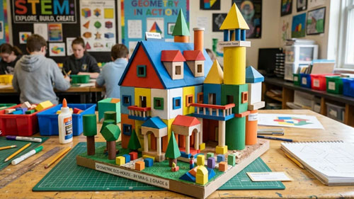 3D architecture modelling project using geometry and scale principles