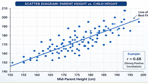 Correlation of Heights – Parent and Child Height Relationship Analysis