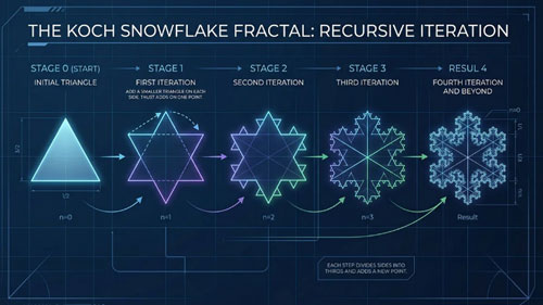 Fractals and Chaos Theory - Exploring Koch Snowflakes and Infinite Geometry