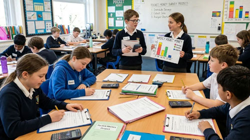 Survey on Pocket Money – Mean, Median, Mode and Ogive Curve Analysis