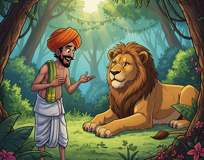 A Warning to Lion - animal story