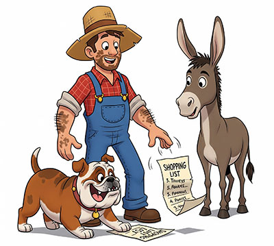 An Unhelpful Shopping List - animal story