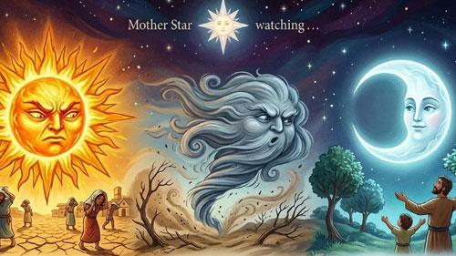 Folk Tale: How Sun, Moon and Wind Went Out to Dinner
