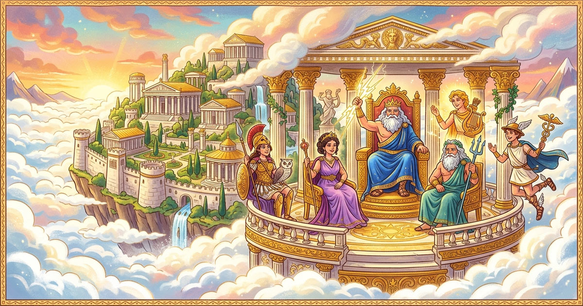Colorful Greek Mythology characters designed for kids and students